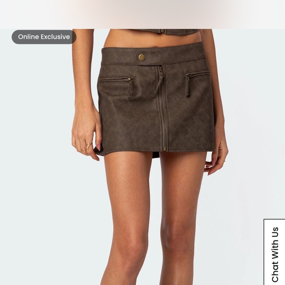 Edikted Brown Mini Skirt